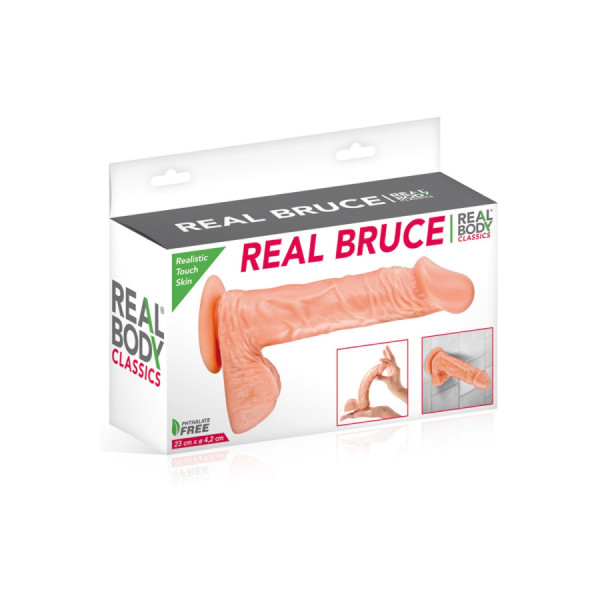 Gode réaliste grande longueur veiné avec testicules et ventouse 23cm 